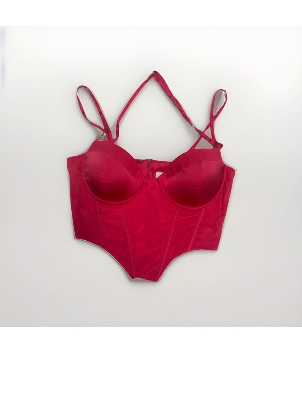 Oh Polly Women’s Red Sweetheart Corset Top W/ Adjustable Halter Straps Size 10